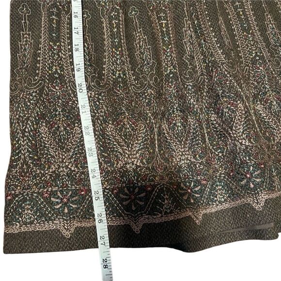 Ann Taylor LOFT- Brown Tweed Embroidered Hemline Women’s Lined Skirt, Size 10 - Picture 10 of 11